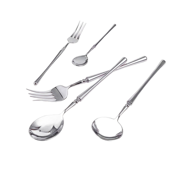 Set de tacâmuri din oțel inoxidabil 304, stil franțuzesc, cuțit, furculiță și lingură, talie subțire