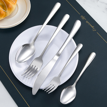 Set cuțit de steak, furculiță și lingură din oțel inoxidabil 304 – tacâmuri occidentale elegante