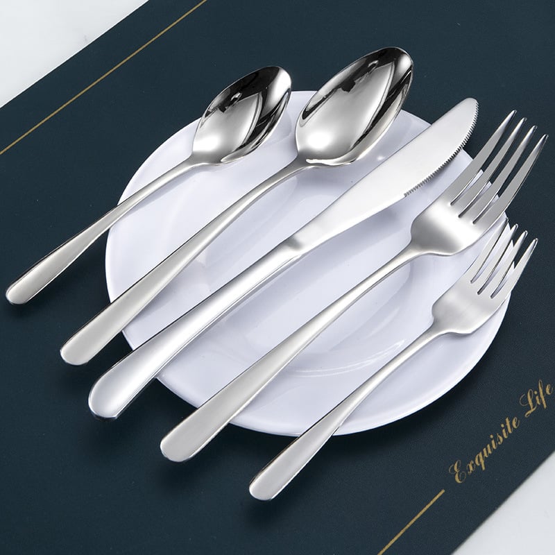 Set cuțit de steak, furculiță și lingură din oțel inoxidabil 304 – tacâmuri occidentale elegante