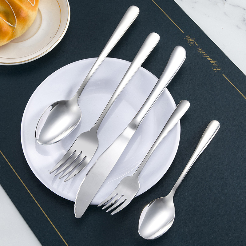 Set cuțit de steak, furculiță și lingură din oțel inoxidabil 304 – tacâmuri occidentale elegante