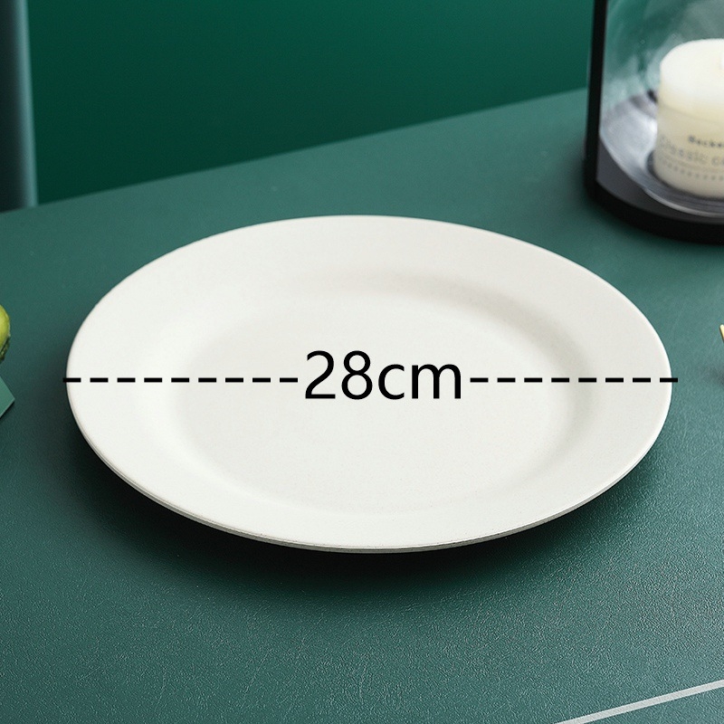 Farfurie de 28 cm din fibre de grâu și polipropilenă, capacitate mare, pentru steak, pizza, fructe și mese, uz casnic