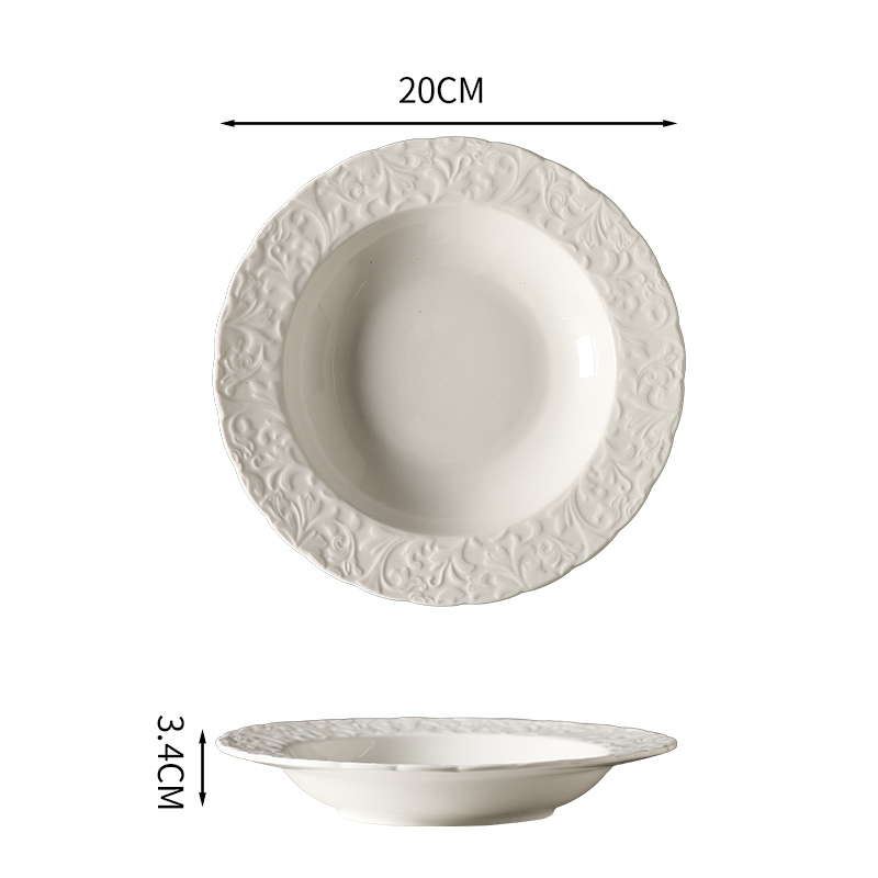 Farfurie ceramică rotundă, cu dungi, stil Nordic, diametru 12–12,9 cm