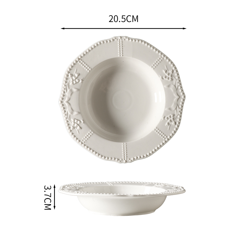 Farfurie ceramică rotundă, cu dungi, stil Nordic, diametru 12–12,9 cm