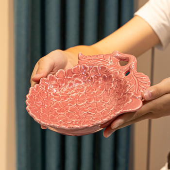 Platou ceramic creativ pentru fructe și gustări, cu motiv inimă – tavă multifuncțională pentru living