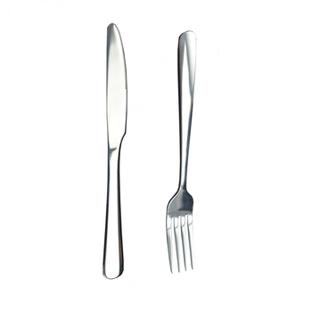 Cuțit și furculiță pentru steak din oțel inoxidabil, set de 2 piese, stil occidental, finisaj oglindă, stil hotelier