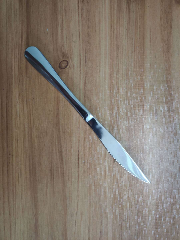Cuțit și furculiță pentru steak din oțel inoxidabil, set de 2 piese, stil occidental, finisaj oglindă, stil hotelier