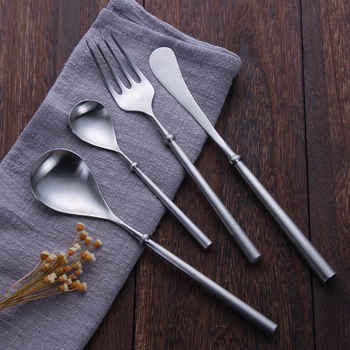 Set de tacâmuri occidentale din oțel inoxidabil 304: cuțit pentru steak, furculiță, lingură și bețișoare