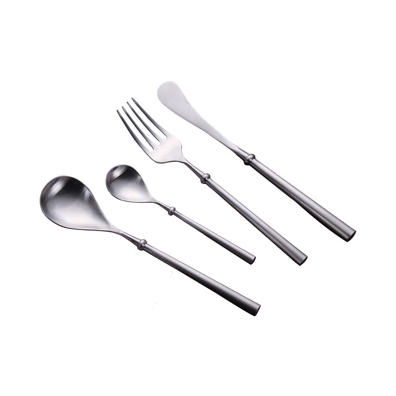 Set de tacâmuri occidentale din oțel inoxidabil 304: cuțit pentru steak, furculiță, lingură și bețișoare