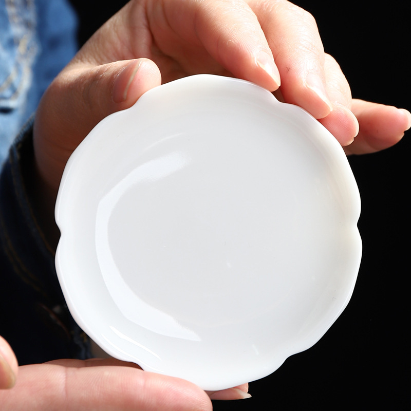 Suport din porțelan alb pentru ceai și mic suport ceramic, pernă izolatoare de căldură pentru set ceai Kung Fu