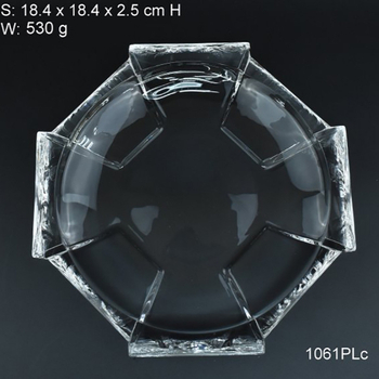 KING Farfurie de fructe din sticlă cristal transparent, cu capac, vas decorativ mare pentru fructe sau salată