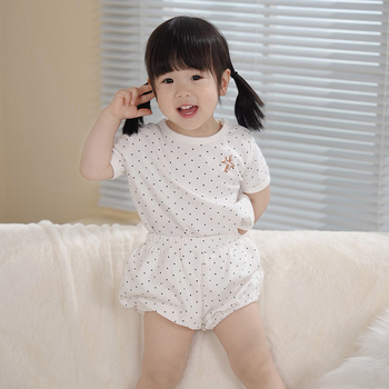 Jinrui Pamučni ljetni dvodijelni komplet za djecu – kratki rukav i šorc, unisex, za dob 1–3 godine (visina 80–100 cm)