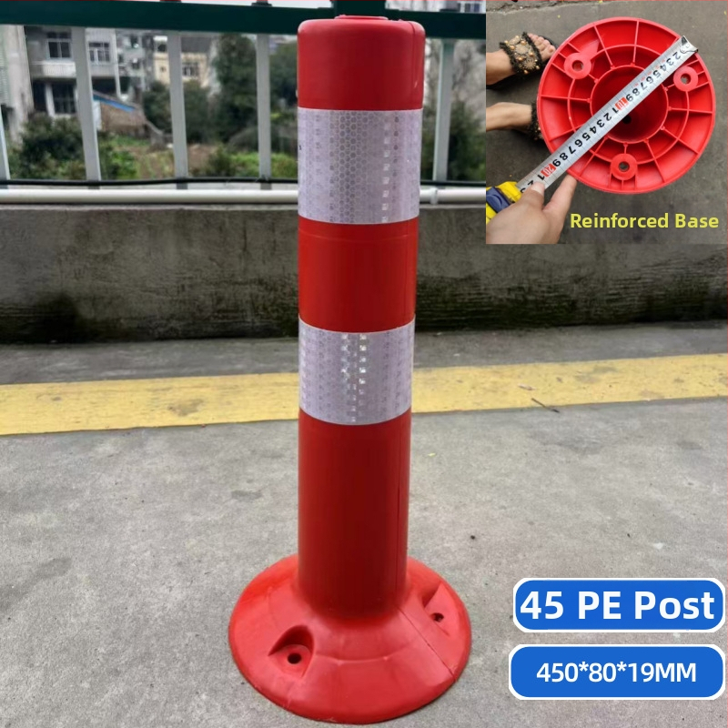 75 cm plastová výstražná stĺpka s PU elastickým jadrom a TPU reflexnou plochou, proti nárazu, výška 90–100 cm