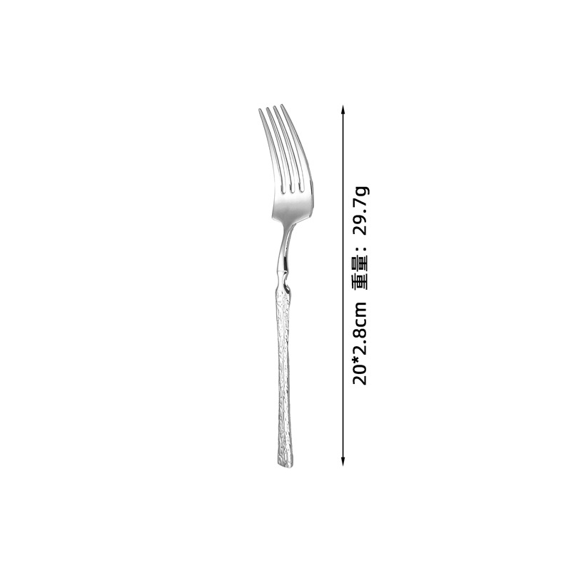 Set tacâmuri din oțel inoxidabil 304: cuțit, furculiță și lingură cu mâner cu model lemn, talie subțire, design minimalist modern, stil european pentru hotel