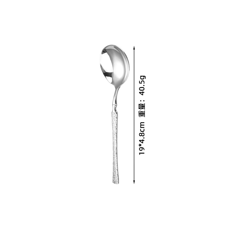 Set tacâmuri din oțel inoxidabil 304: cuțit, furculiță și lingură cu mâner cu model lemn, talie subțire, design minimalist modern, stil european pentru hotel