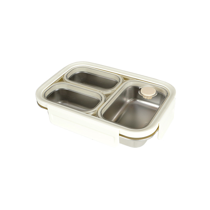 Kutija za obrok od 316L nehrđajućeg čelika s tri odjeljka, mikrovalna sigurna, hermetički zatvorena za očuvanje svježine, za studente i profesionalce