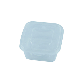 Recipient de plastic pentru sos, de unică folosință, pătrat, cu capac, pentru ambalare la livrare