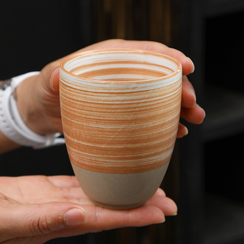 Leaf ceașă ceramică pentru ceai, stil antic – ceramică brută, set Gongfu ceai, ceașă vintage pentru degustare ceai, realizată manual