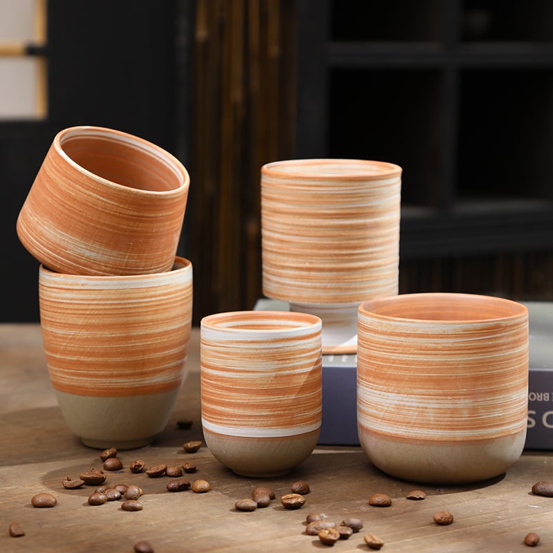Leaf ceașă ceramică pentru ceai, stil antic – ceramică brută, set Gongfu ceai, ceașă vintage pentru degustare ceai, realizată manual