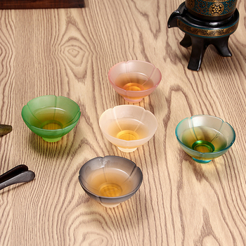 Ceașă de ceai din cristal cu lotus, set Gongfu pentru casă, ceașă de degustare și aromă
