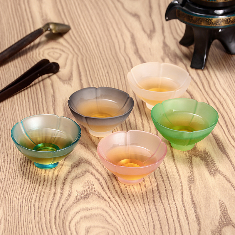 Ceașă de ceai din cristal cu lotus, set Gongfu pentru casă, ceașă de degustare și aromă