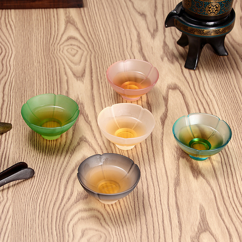 Ceașă de ceai din cristal cu lotus, set Gongfu pentru casă, ceașă de degustare și aromă