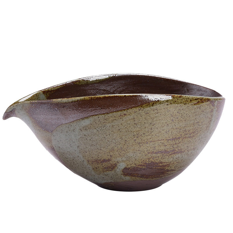Set Kung Fu de ceai cu ceașcă Gongdao din ceramică glazurată antic, separator de ceai lucrat manual și ceașcă în stil cioc de pasăre, inspirat de design japonez
