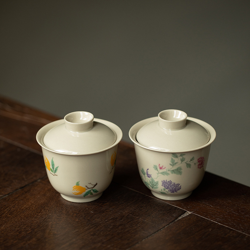 Vas ceramic glazurat cu capac, pentru uz casnic, ceai de ceremonie chinezesc