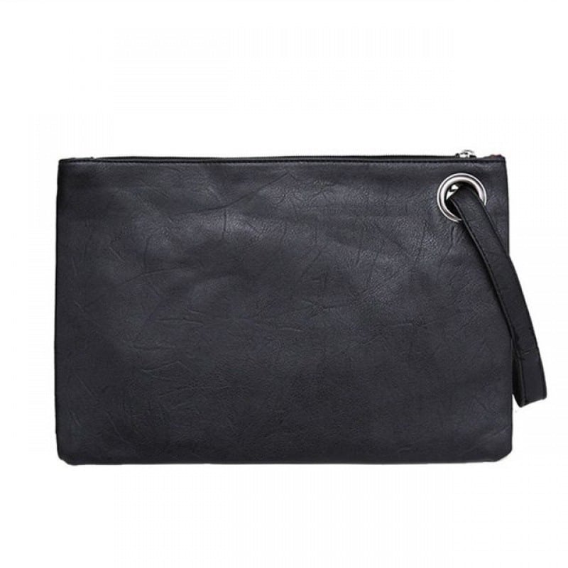 Clutch torba s tamnim reljefnim uzorkom za dokumente, stil aktovke, mekana PU ručka