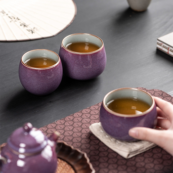 Set de ceai Jian Zhan Junyao purpuriu, ceramică de înaltă calitate, cu gaiwan, ceașcă de degustare și Gongdao