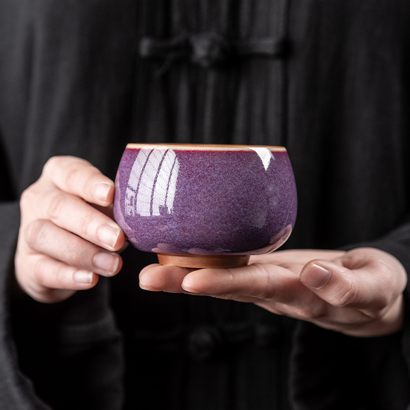 Set de ceai Jian Zhan Junyao purpuriu, ceramică de înaltă calitate, cu gaiwan, ceașcă de degustare și Gongdao