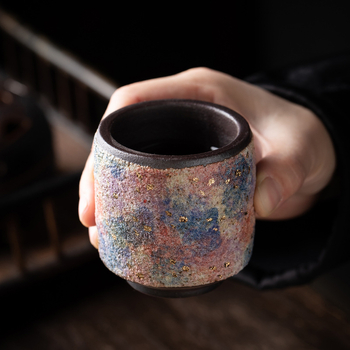 Ceașcă de ceai din ceramică arsă la cuptor cu lemn, pentru utilizare personală, cadou creativ pentru ceai