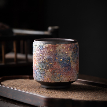 Ceașcă de ceai din ceramică arsă la cuptor cu lemn, pentru utilizare personală, cadou creativ pentru ceai