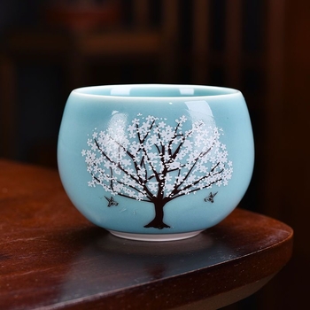 Ceașcă de ceai ceramică termochromică, design Dragon Egg, stil Gongfu, pentru uz casnic