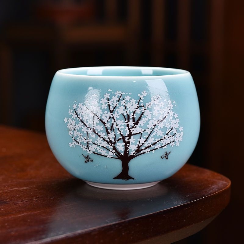 Ceașcă de ceai ceramică termochromică, design Dragon Egg, stil Gongfu, pentru uz casnic