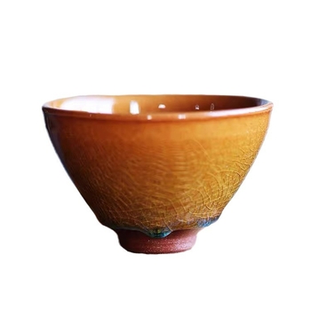 Ceașcă de ceai Jianzhan, lucrată manual, mare ceramică, glazură cu fisuri în stil Tianmu, origine Jianyang