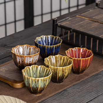 Set de cești de ceai ceramic cu formă specială, cinci elemente, ceașcă individuală, porțelan alb, stil minimalist modern, cadou elegant