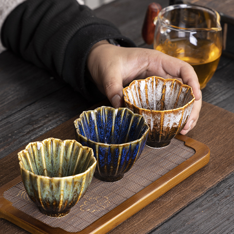 Set de cești de ceai ceramic cu formă specială, cinci elemente, ceașcă individuală, porțelan alb, stil minimalist modern, cadou elegant