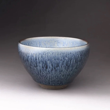ceașă de ceai Jianzhan cu bol floral, fără picior, material mineral original, ceașă de degustare a maestrului, bază din fier, o singură ceașcă, stil nou chinezesc