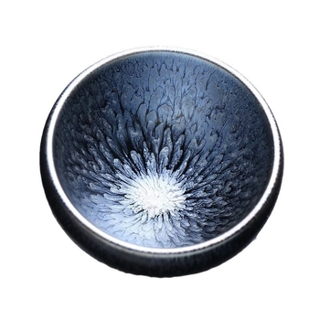 ceașă de ceai Jianzhan cu bol floral, fără picior, material mineral original, ceașă de degustare a maestrului, bază din fier, o singură ceașcă, stil nou chinezesc