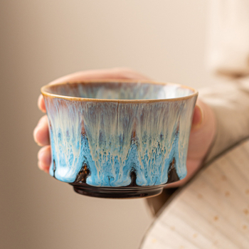 Set de cești de cafea cu farfurioară, în stil european, lux mic, ceramică cu glazură periată, ceașcă de ceai retro