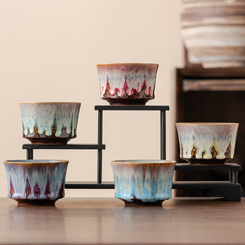 Set de cești de cafea cu farfurioară, în stil european, lux mic, ceramică cu glazură periată, ceașcă de ceai retro