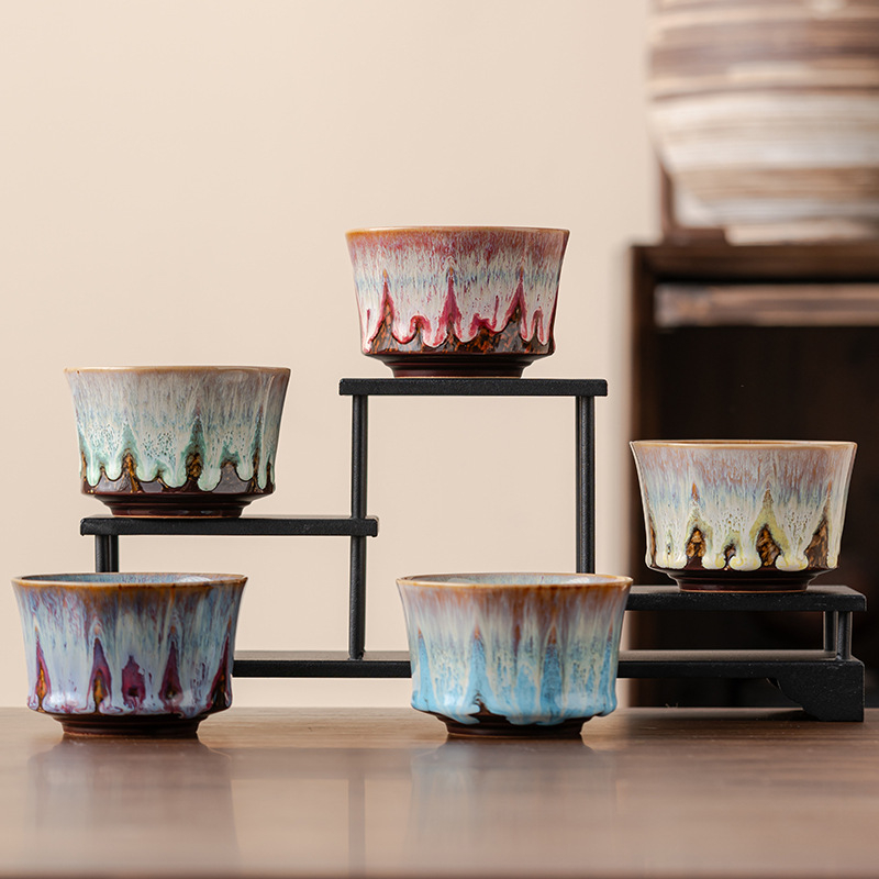 Set de cești de cafea cu farfurioară, în stil european, lux mic, ceramică cu glazură periată, ceașcă de ceai retro