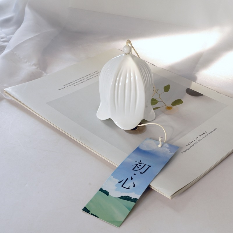Keramički zvončić s japanskim stilom i motivom Lily of the Valley, viseći ukras za dvorište, ručna izrada