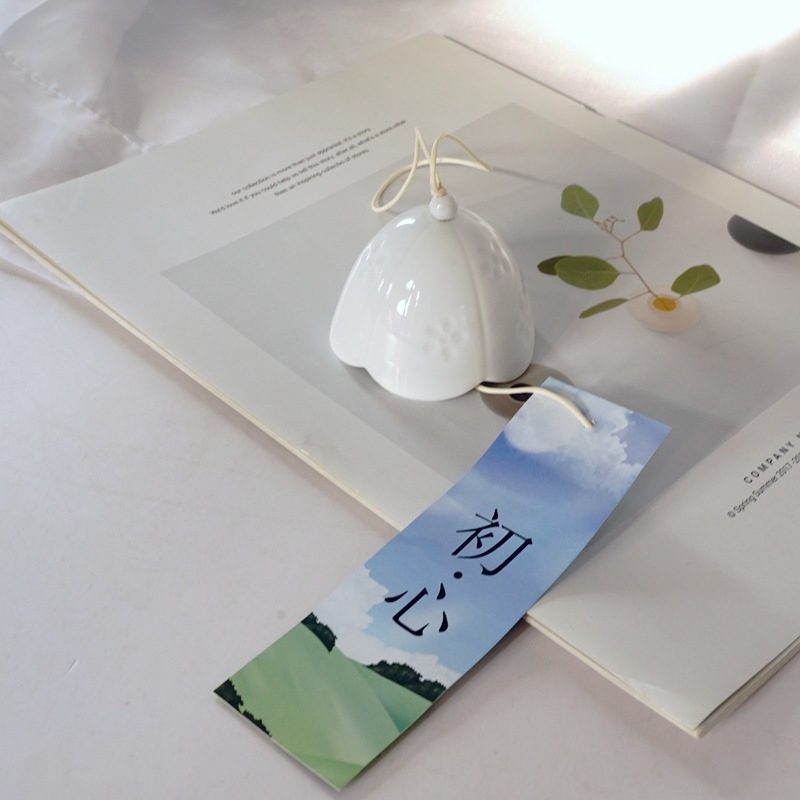 Keramički zvončić s japanskim stilom i motivom Lily of the Valley, viseći ukras za dvorište, ručna izrada
