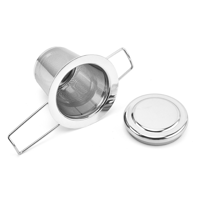 Filtru de ceai din oțel inoxidabil 304, infuzor cu bilă, filtru pentru frunze de ceai, capac din silicon, accesorii pentru ceai
