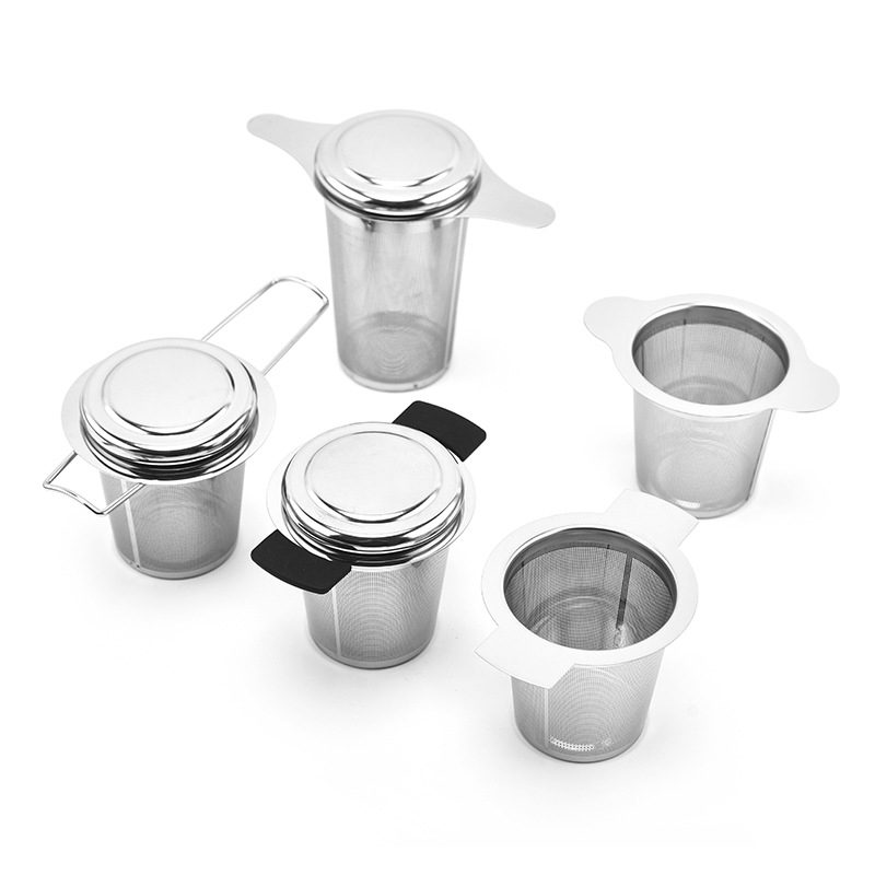 Filtru de ceai din oțel inoxidabil 304, infuzor cu bilă, filtru pentru frunze de ceai, capac din silicon, accesorii pentru ceai