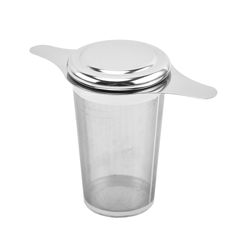 Filtru de ceai din oțel inoxidabil 304, infuzor cu bilă, filtru pentru frunze de ceai, capac din silicon, accesorii pentru ceai