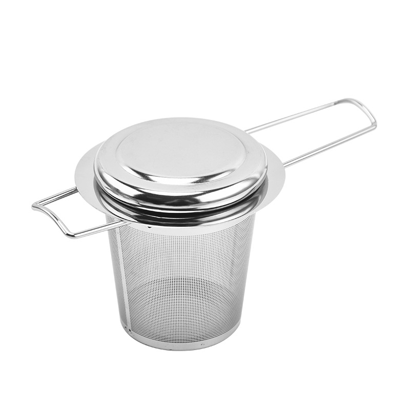 Filtru de ceai din oțel inoxidabil 304, infuzor cu bilă, filtru pentru frunze de ceai, capac din silicon, accesorii pentru ceai