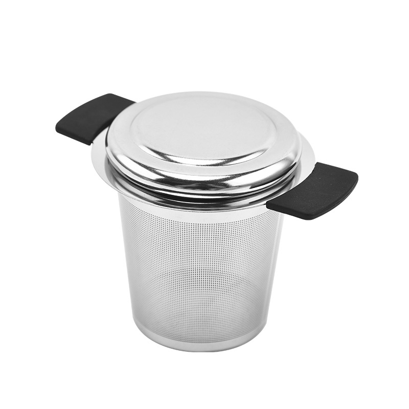 Filtru de ceai din oțel inoxidabil 304, infuzor cu bilă, filtru pentru frunze de ceai, capac din silicon, accesorii pentru ceai