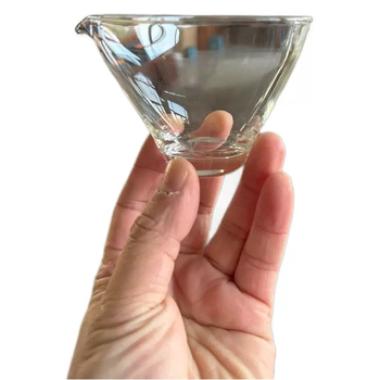 Cească de ceai din sticlă borosilicat rezistentă la căldură, cu motiv de pasăre, cu picior înalt, transparentă, stil japonez pentru ceremonia de ceai